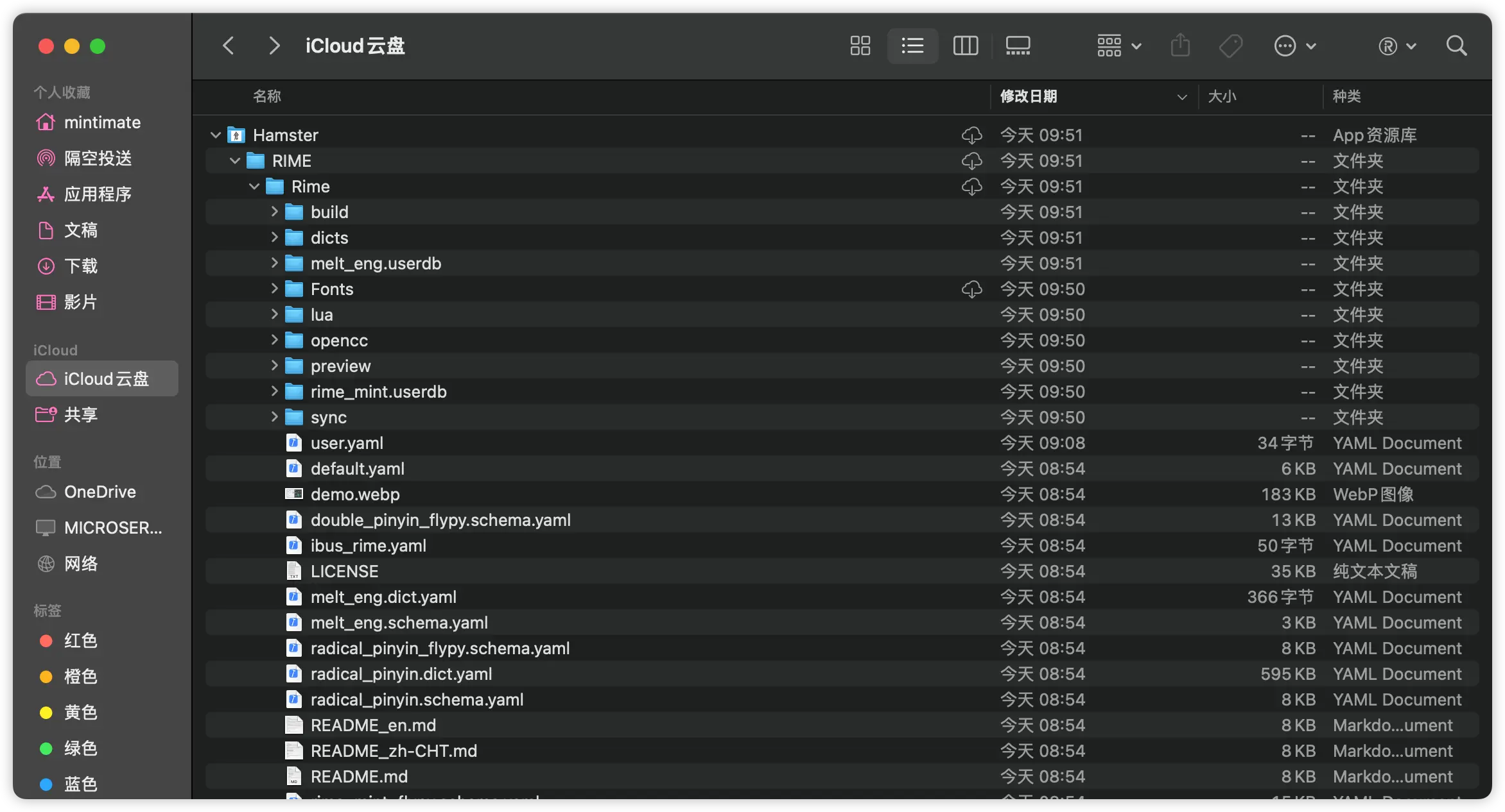 iCloud sync folder